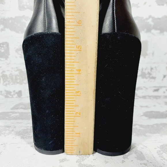 New Vince Camuto Gilisama Suede Black Platform Chunky Heel Ankle Boots M389 - Picture 7 of 12